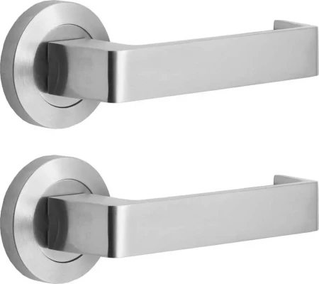 87 Lever On 53mm Round Rose - SC (1x Spindle, No Latch)