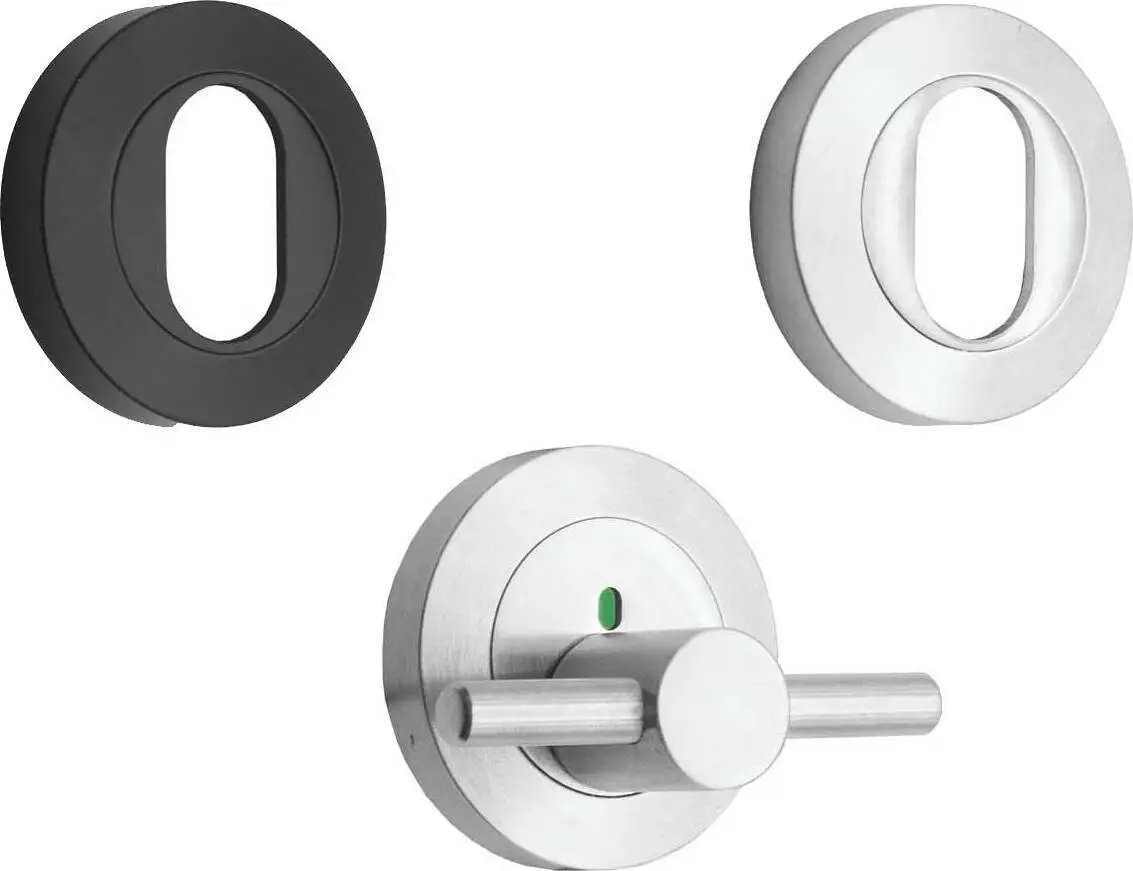53mm Round Rose Escutcheons & Turns  - SC / BLK