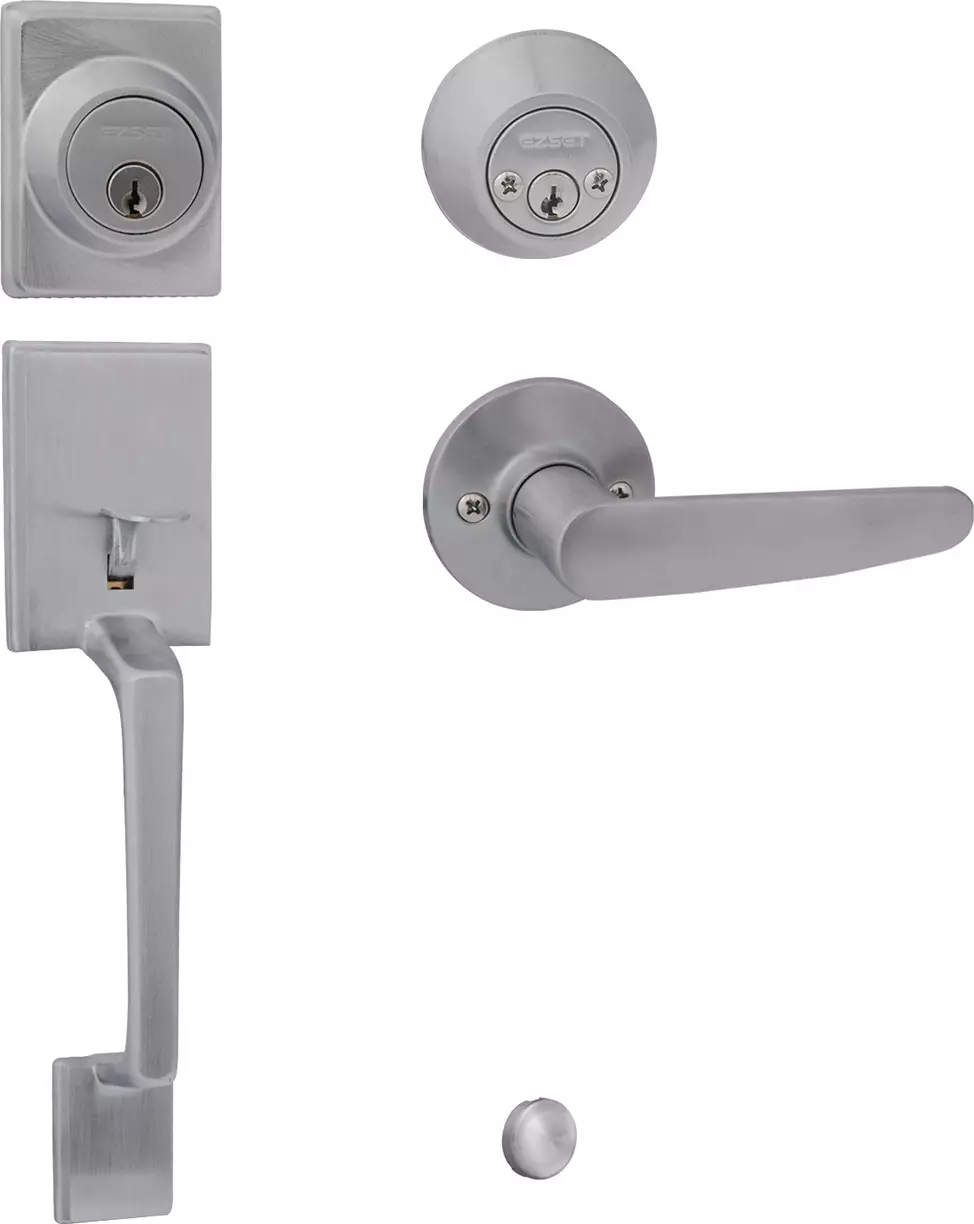 CAPRI GRIPSET + HAWTHORN  LEVER + DOUBLE CYLINDER DEADBOLT   BLACK