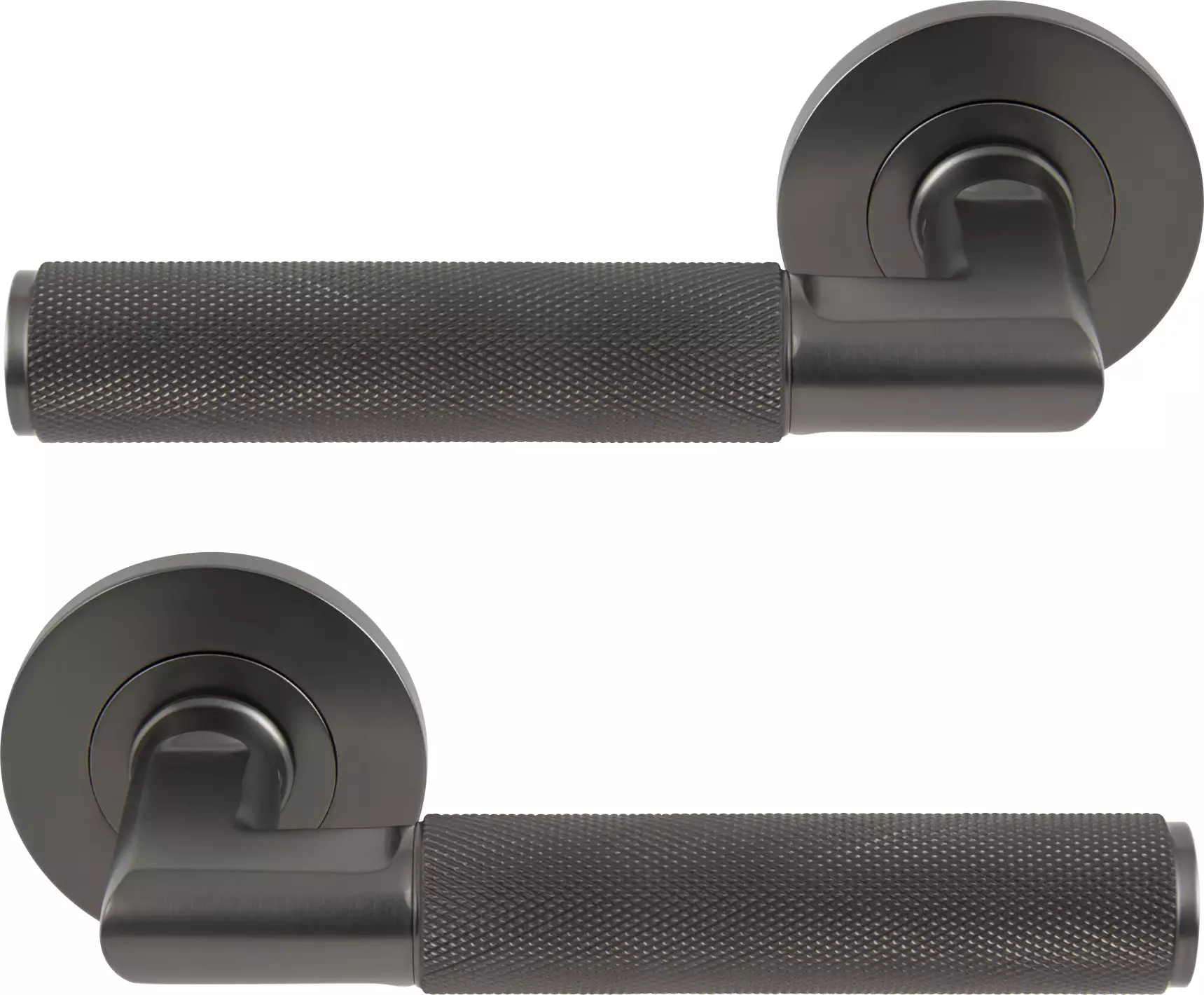 Lumina Rose Lever Handles - Diamond Knurl   - GN