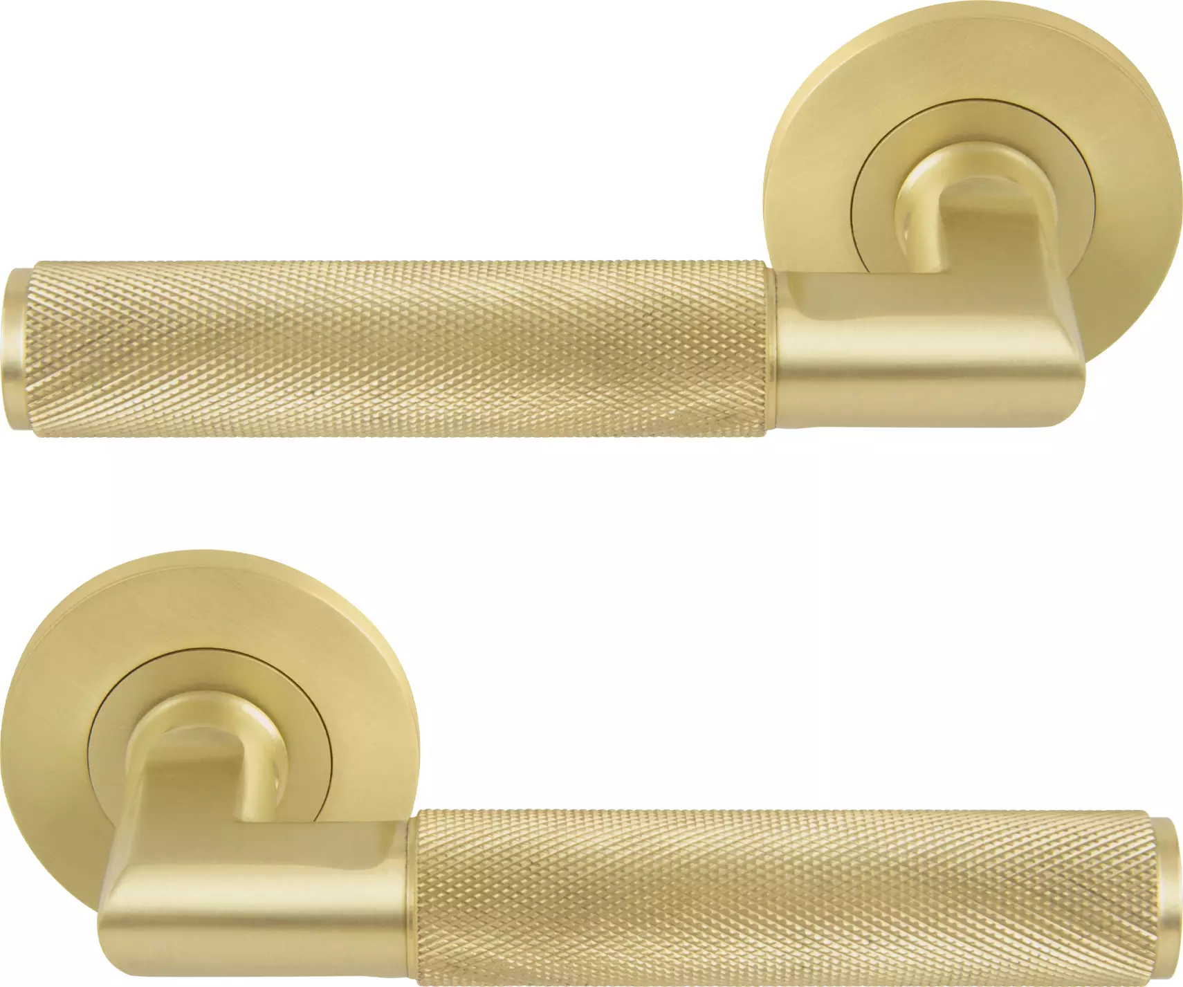 Lumina Rose Lever Handles - Diamond Knurl   - MSB