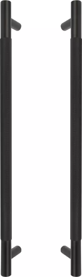Brass - Pull Handle Set -  450mm - diamond knurl - BLK