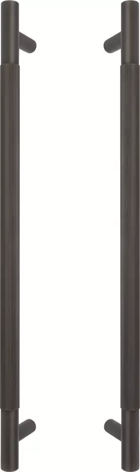 Brass - Pull Handle Set - 450mm - linear knurl - DRB