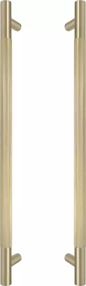 Brass - Pull Handle Set - 450mm - linear knurl - MSB