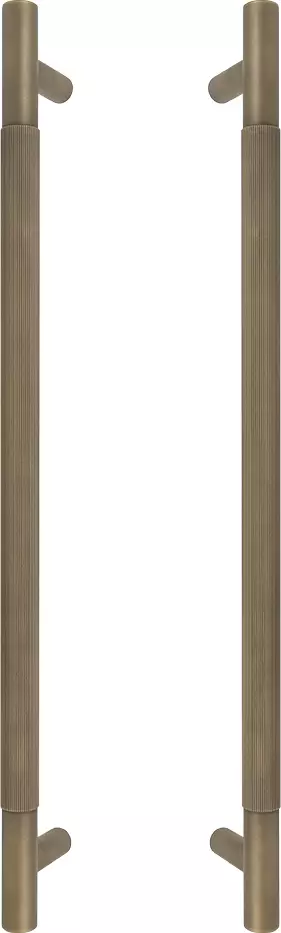Brass - Pull Handle Set - 450mm - linear knurl - RB