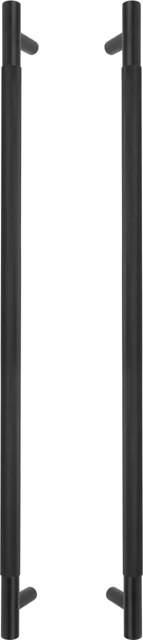 Brass - Pull Handle Set - 600mm - linear knurl - BLK