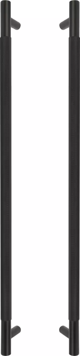 Brass - Pull Handle Set - 600mm - diamond knurl - BLK