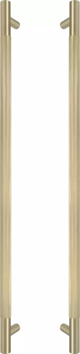 Brass - Pull Handle Set - 600mm - linear knurl - MSB