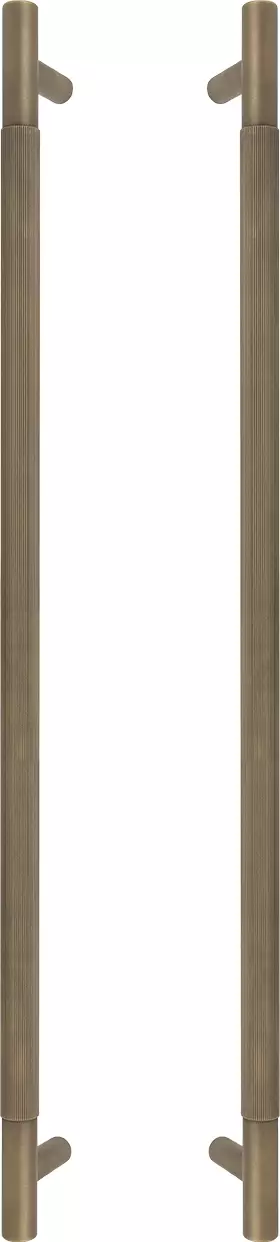 Brass - Pull Handle Set - 600mm - linear knurl - RB