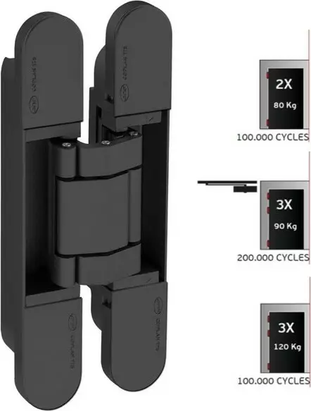 Coplan 175 - 90kg -Concealed 3D Adjustable Hinge - Black