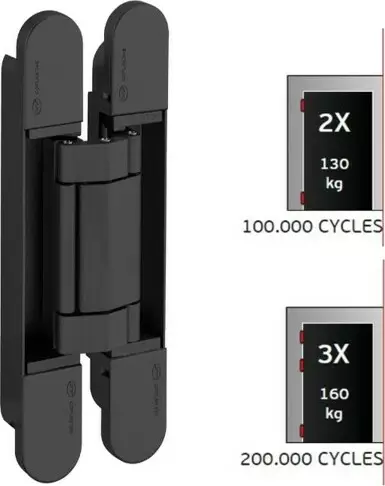 Coplan 245 - 160kg -Concealed 3D Adjustable Hinge - Black