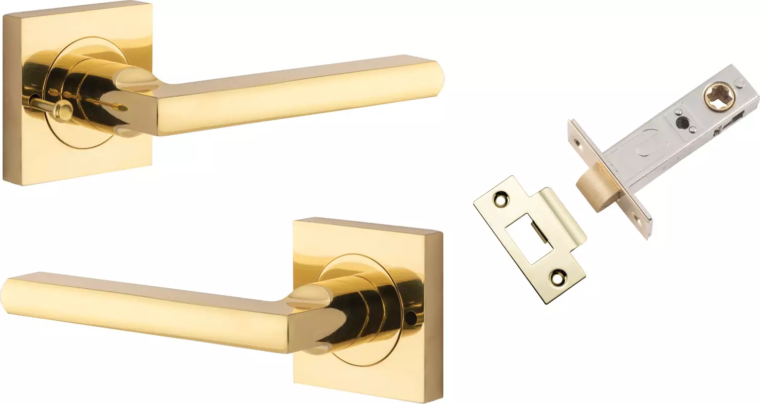 Baltimore Lever - Square Rose Integrated Privacy Set - PB