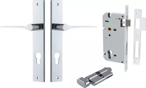 Como Lever - Rectangular Entrance Set - Key / Turn - CP
