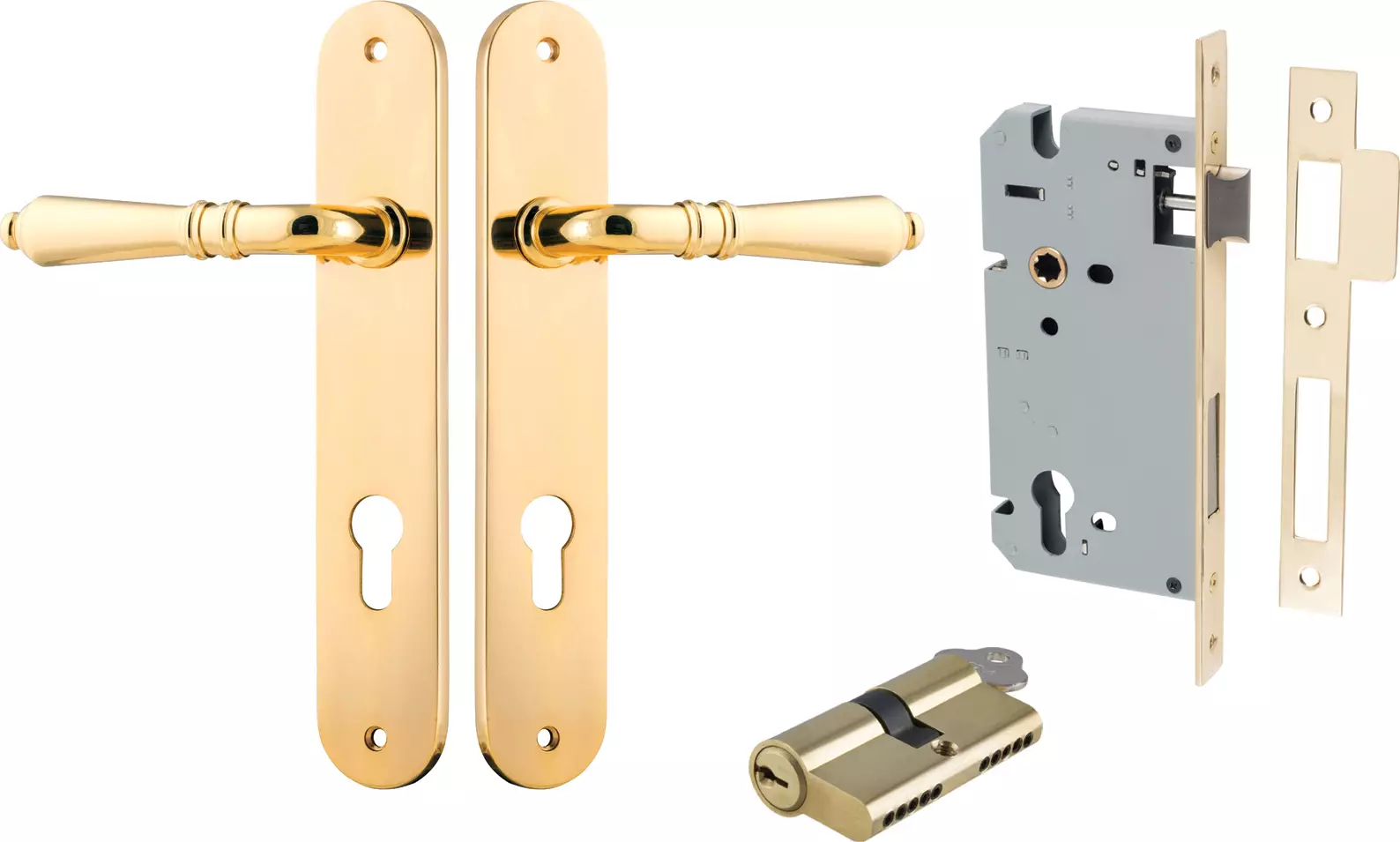 Sarlat Lever - Oval Entrance Set - Key / Key - PB