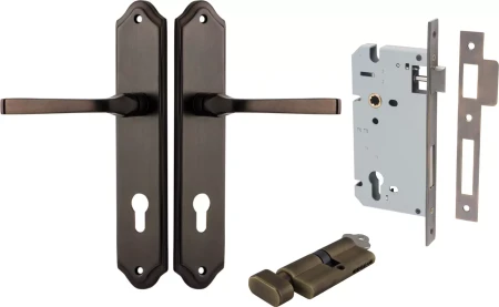 Annecy Lever - Shouldered Entrance Set - Key / Turn - SB