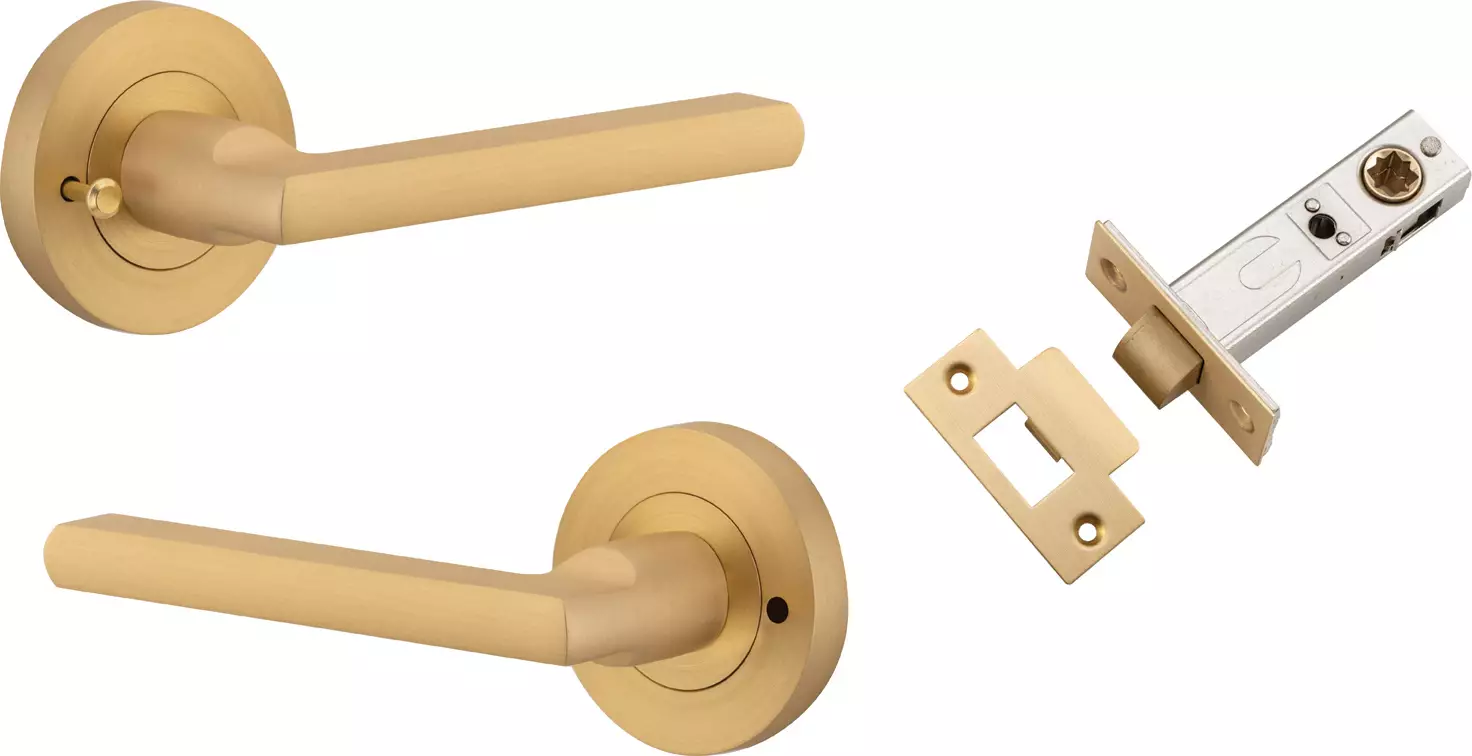 Baltimore Lever - Round Rose Integrated Privacy Set - BB