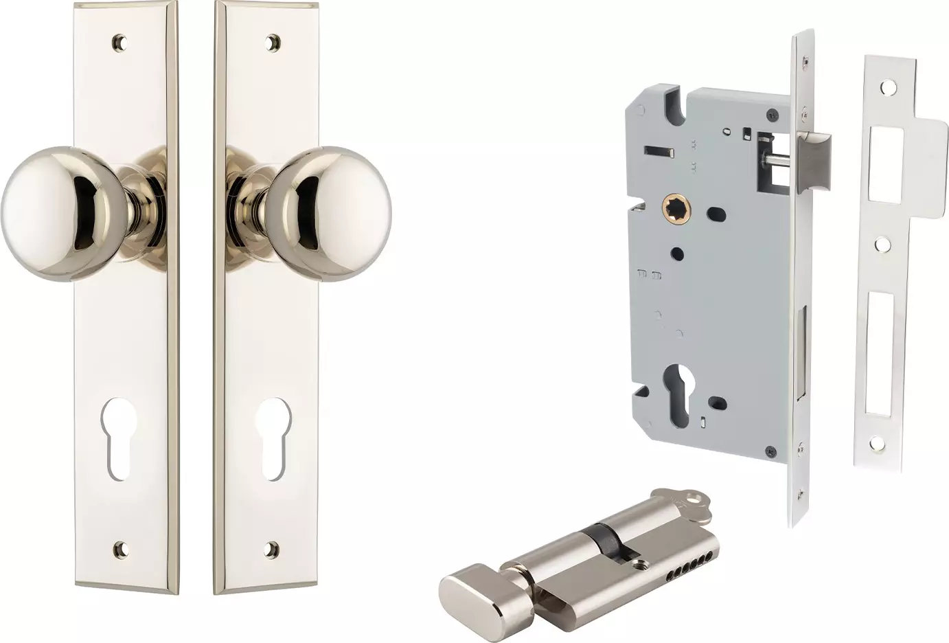 Cambridge Knob - Chamfered Entrance Set - Key / Turn - PN
