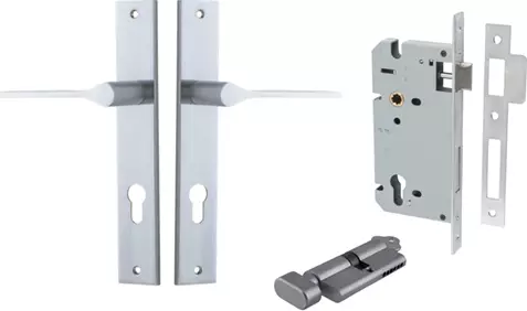 Como Lever - Rectangular Entrance Set - Key / Turn - SC