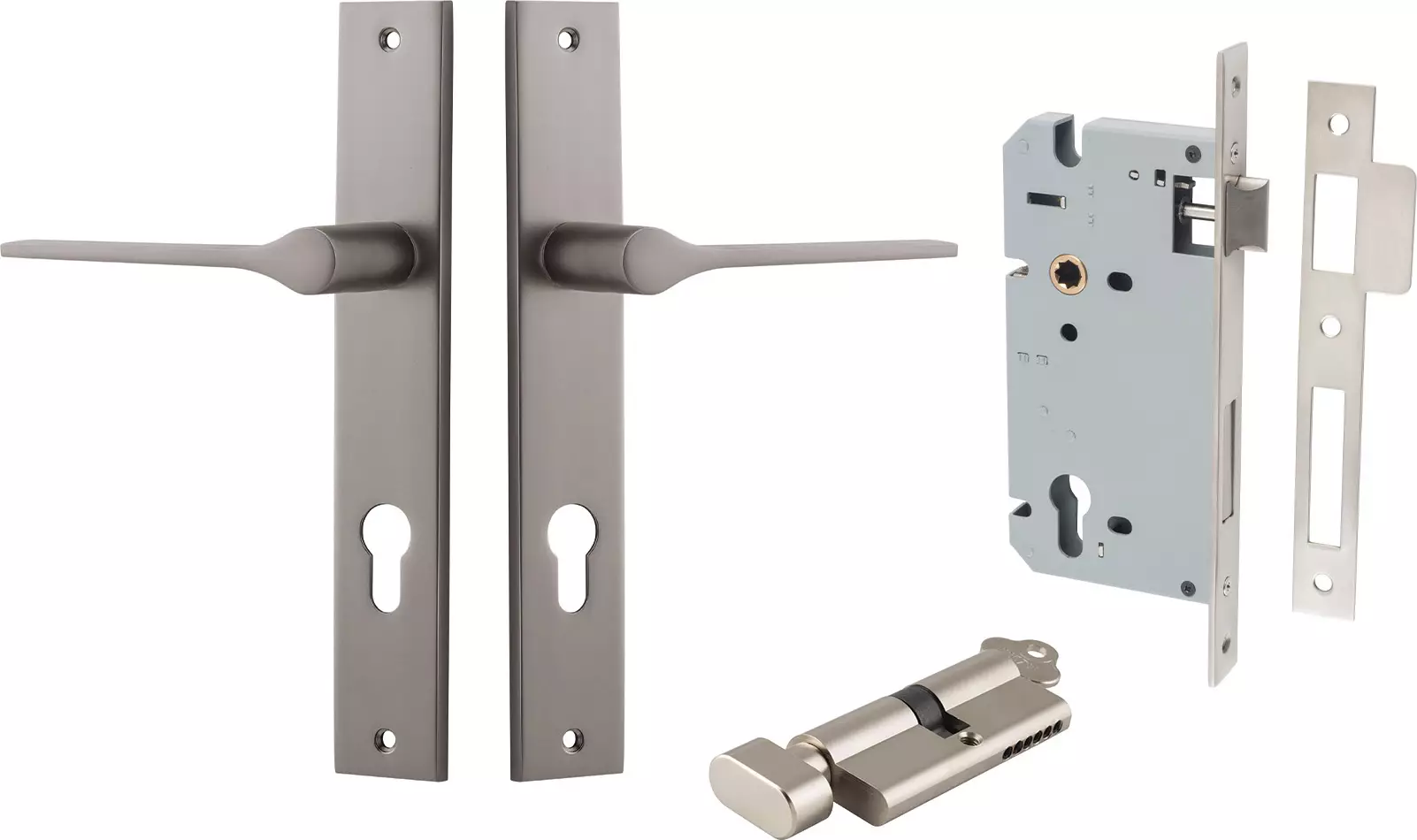 Como Lever - Rectangular Entrance Set - Key / Turn - SN