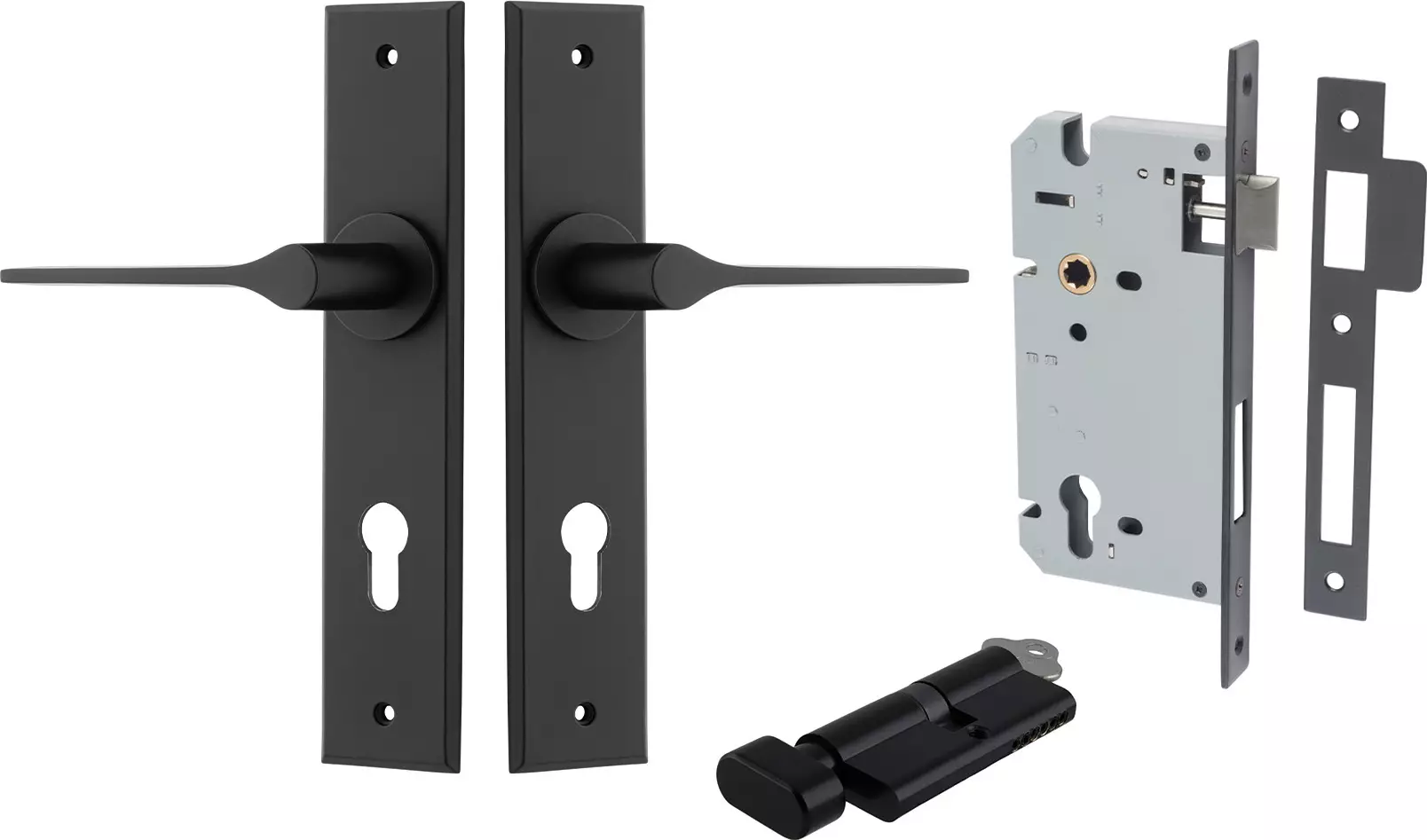 Como Lever - Chamfered Entrance Set - Key / Turn - MB