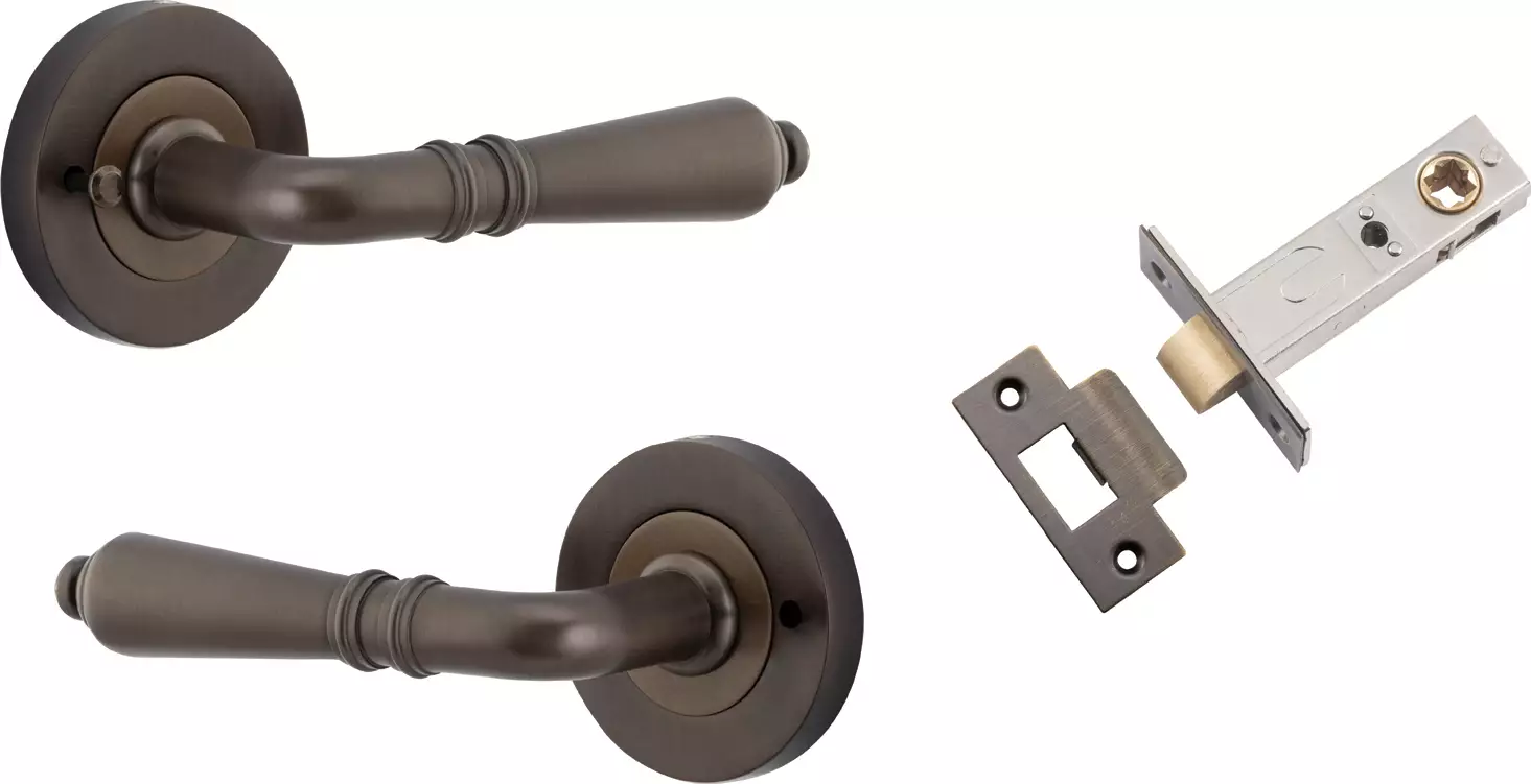 Sarlat Lever - Round Rose Integrated Privacy Set - SB