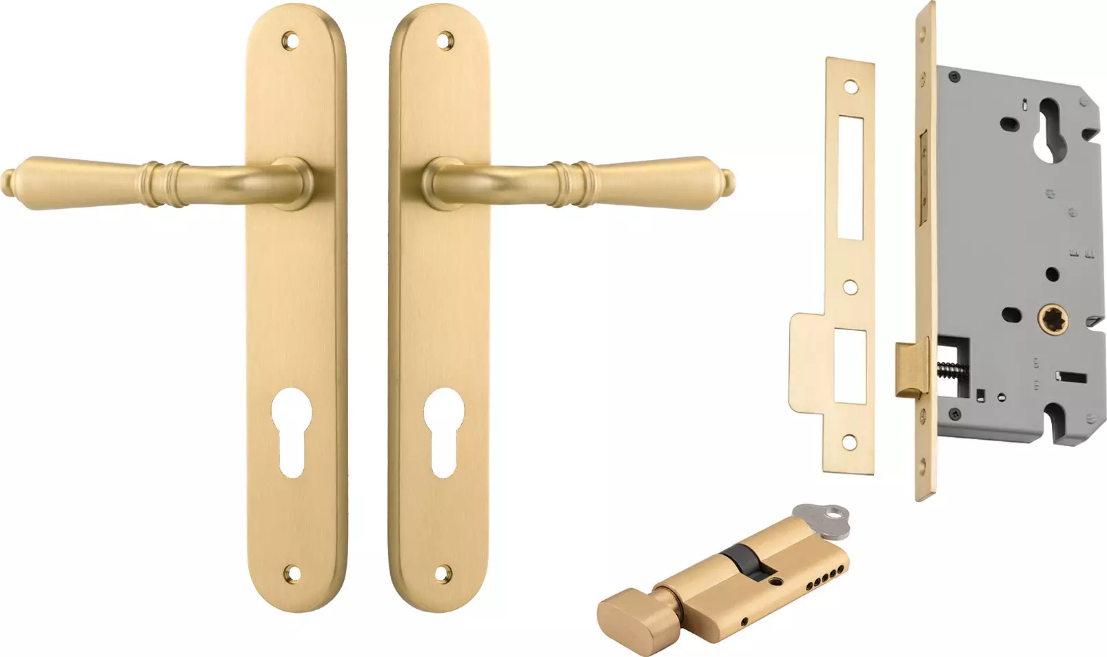 Sarlat Lever - Oval Entrance Set - Key / Turn - GLD