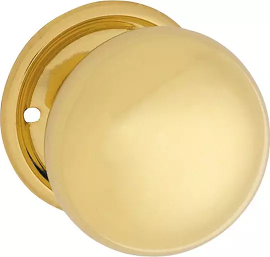 Plain Mortice 54mm Knob on 54mm Rose - PB