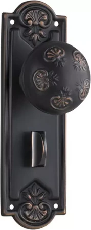 Nouveau 188 x 58mm Knob on Privacy Plate Set - AC