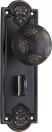 Nouveau 188 x 58mm Knob on Privacy Plate Set - AC
