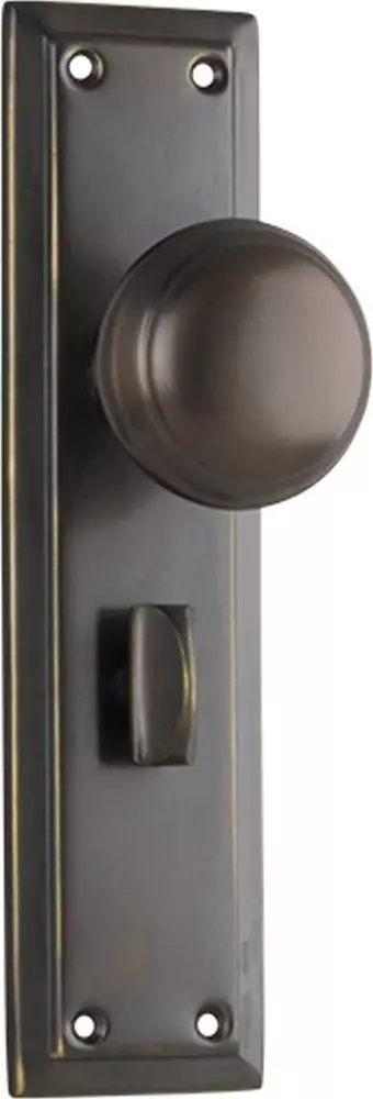 Richmond 200 x 50mm Knob on Privacy Plate Set - AB