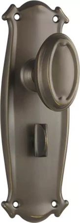 Bungalow 197 x 68mm Knob on Privacy Plate Set - AB