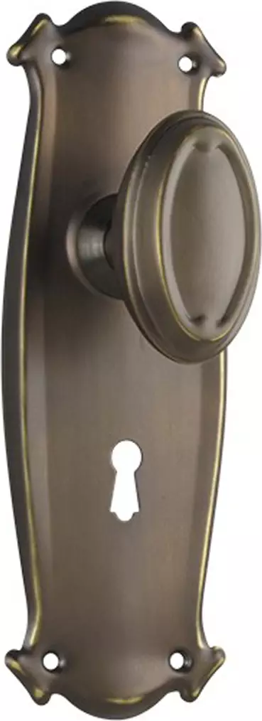 Bungalow 197 x 68mm Knob on Std Keyhole Plate Set - AB