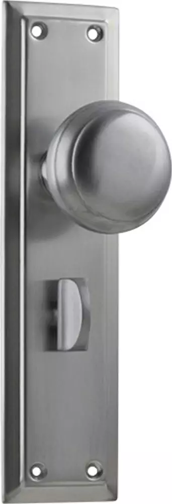 Richmond 200 x 50mm Knob on Privacy Plate Set - SC