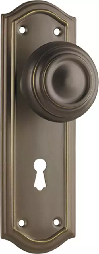 Kensington 175 x 58mm Knob on Std Keyhole Plate Set - AB