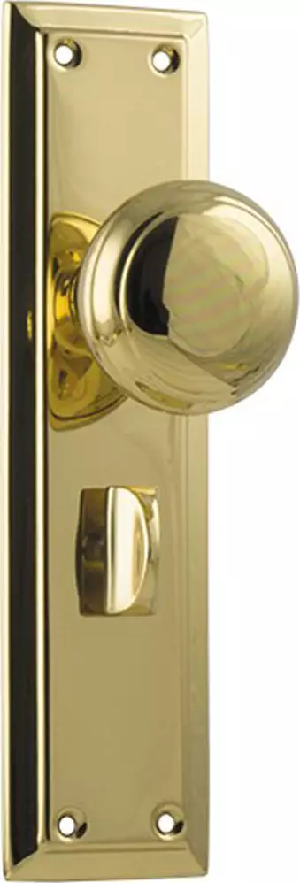 Richmond 200 x 50mm Knob on Privacy Plate Set - PB