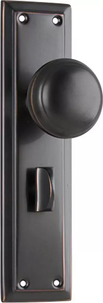 Richmond 200 x 50mm Knob on Privacy Plate Set - AC