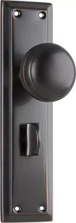 Richmond 200 x 50mm Knob on Privacy Plate Set - AC