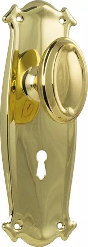 Bungalow 197 x 68mm Knob on Std Keyhole Plate Set - PB