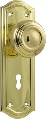 Kensington 175 x 58mm Knob on Std Keyhole Plate Set - PB