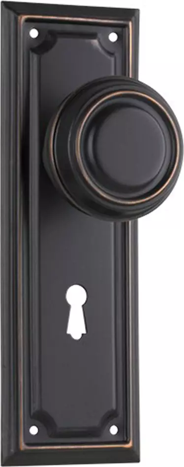 Edwardian 185 x 60mm Knob on Std Keyhole Plate Set - AC