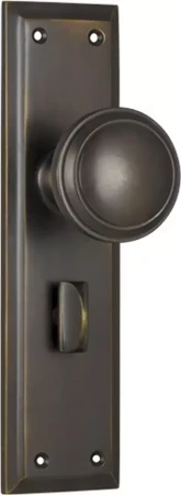 Milton 200 x 50mm Knob on Privacy Plate Set - AB