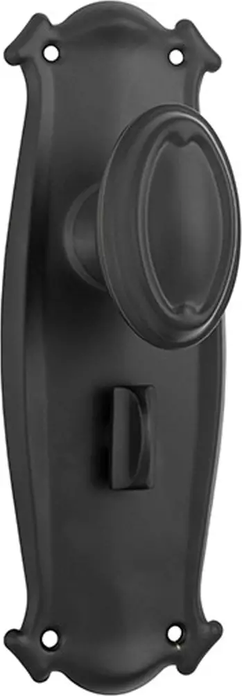 Bungalow 197 x 68mm Knob on Privacy Plate Set - MB