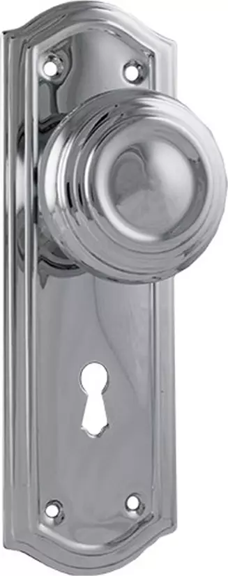 Kensington 175 x 58mm Knob on Std Keyhole Plate Set - CP