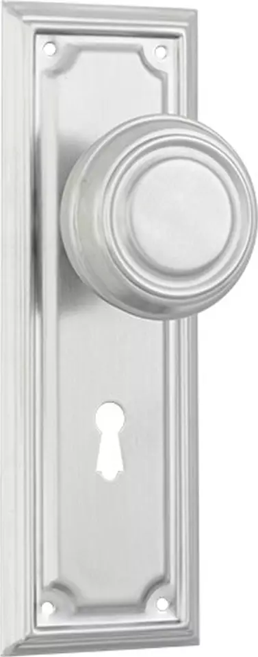 Edwardian 185 x 60mm Knob on Std Keyhole Plate Set - SC