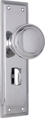 Milton 200 x 50mm Knob on Privacy Plate Set - CP
