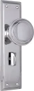 Milton 200 x 50mm Knob on Privacy Plate Set - CP