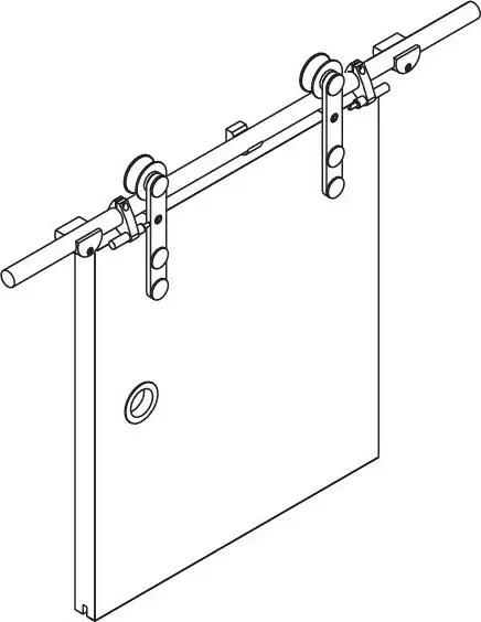 Open Round Rail Timber Face Fix - 1 Door Fitting Pack - BLK