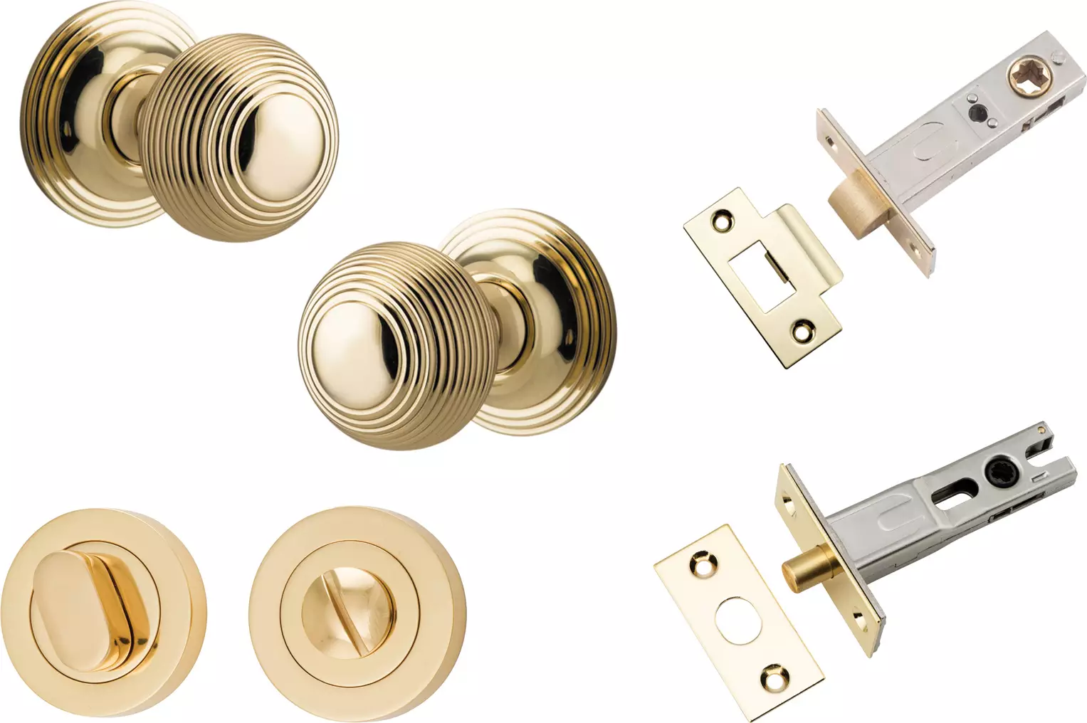 Guildford Knob - Round Rose Privacy Set - PB