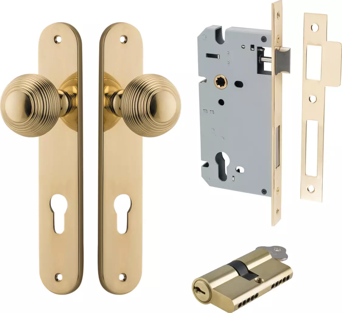 Guildford Knob - Oval Entrance Set - Key / Key - PB