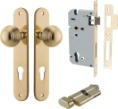 Guildford Knob - Oval Entrance Set - Key / Turn - PB